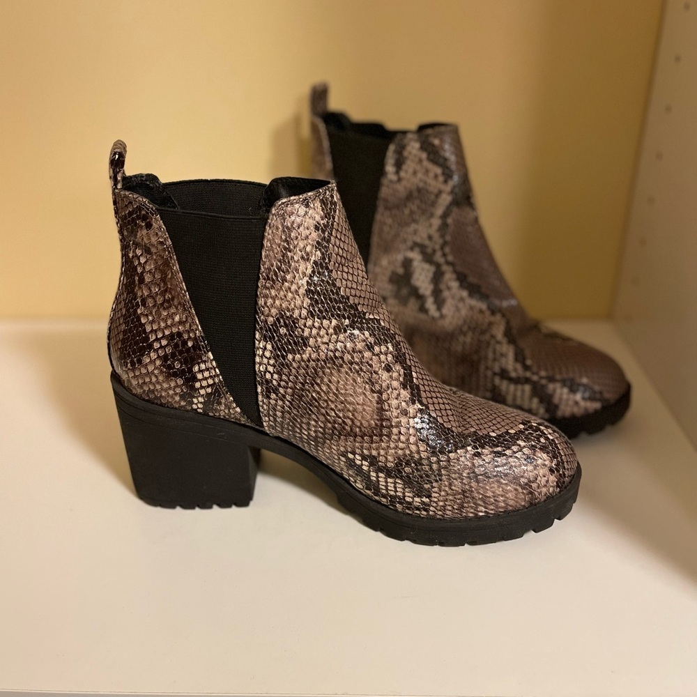 Snakeskin Ankle Booties 9 - Picture 4 of 12